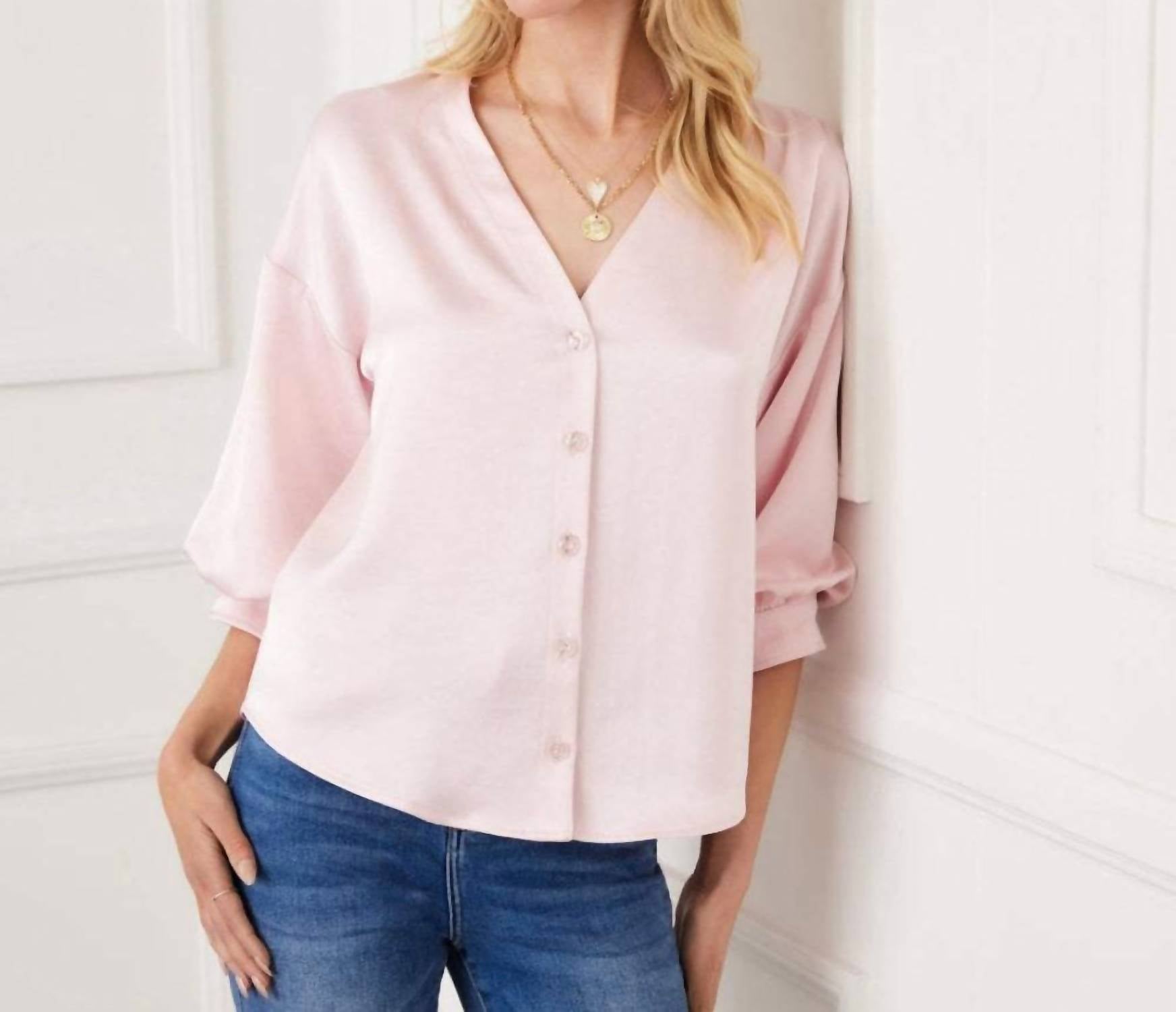 Karen Kane - Lantern Sleeve Satin Top