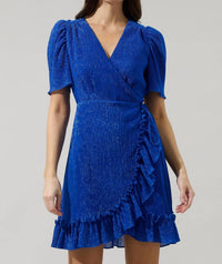 Sugarlips - Kira Marly Shimmer Daisie Wrap Mini Dress
