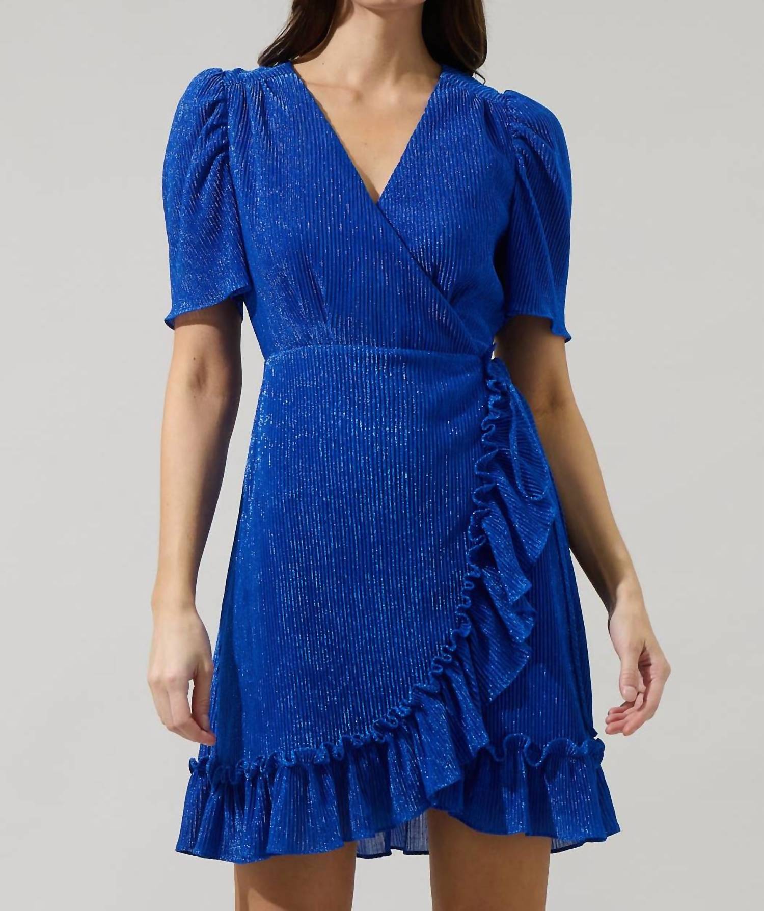 Sugarlips - Kira Marly Shimmer Daisie Wrap Mini Dress