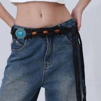 Leto - Women's Braided Waist Rope Belt