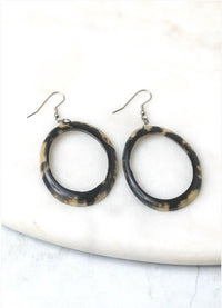 Cedar And Cypress - Women's Natural Horn Hoop Earrings