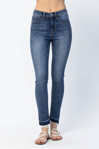 Judy Blue - High Waist Skinny Released Hem and Side Slit