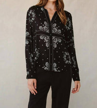 Bella Dahl Classic Button down Bandana shirt in bandana print - women's blouse