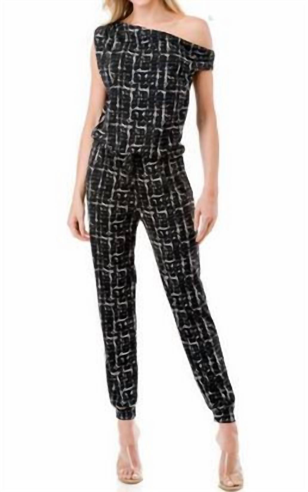 ariella Classic Jumpsuit in black tan - women's pants