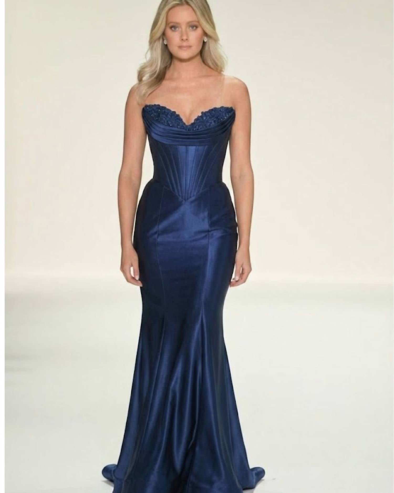 Sherri Hill - 57986 Strapless Corset Floor Length Dress