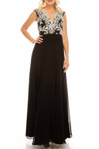 Aidan Mattox - Sleeveless Metallic Lace Dress