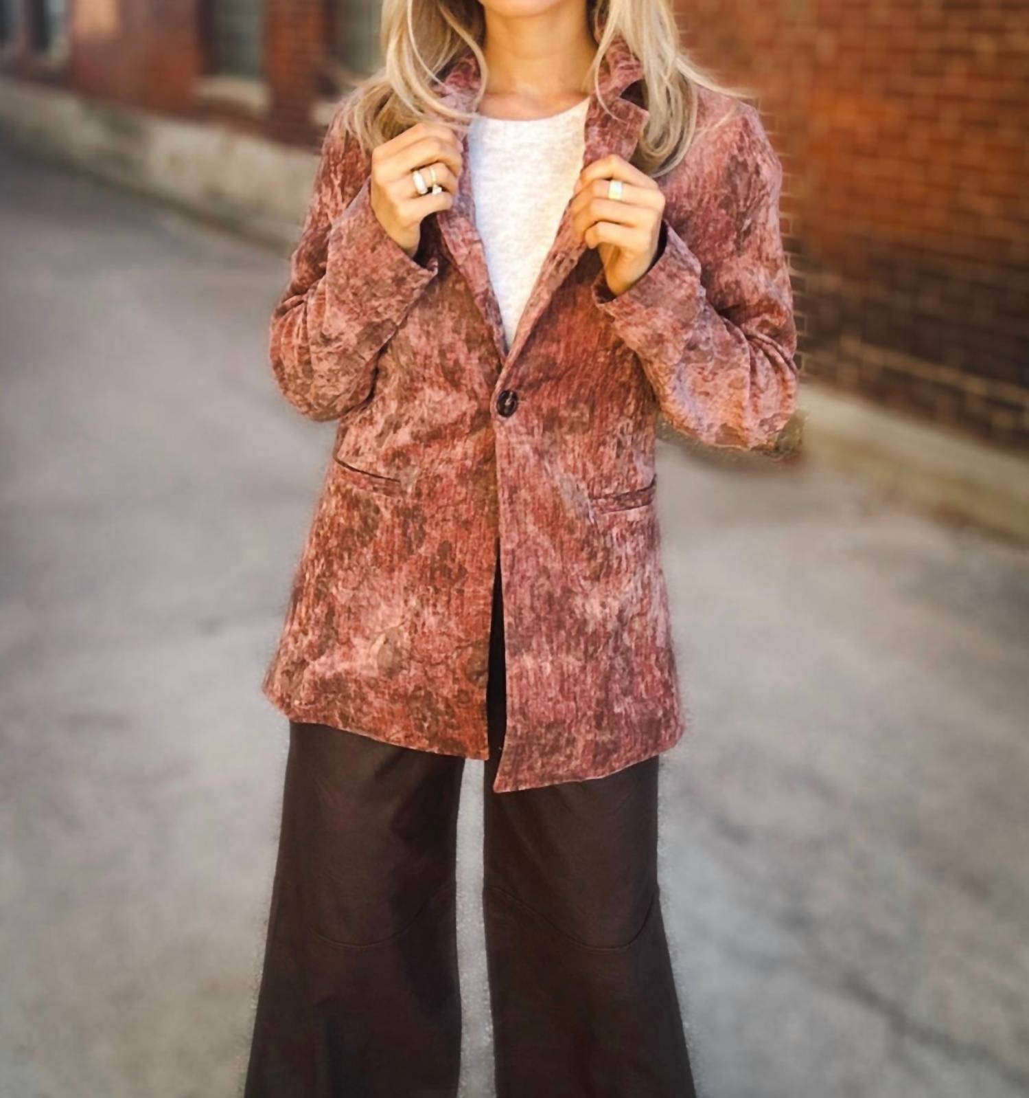 Sadie & Sage - Oui Oui Printed Blazer