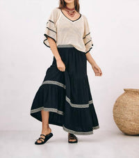 Mint Exclusives - Naka Embroidered Maxi Skirt