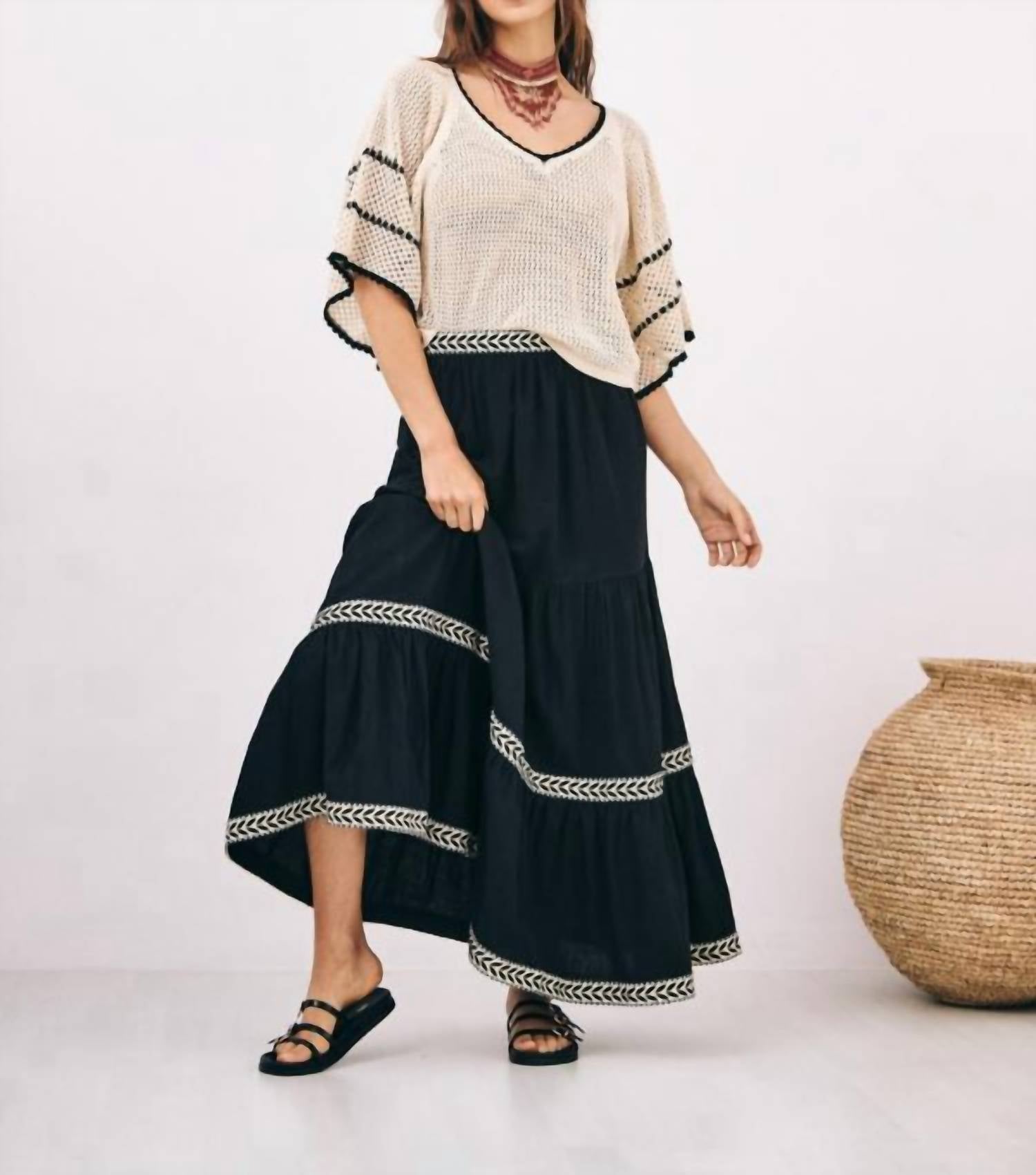 Mint Exclusives - Naka Embroidered Maxi Skirt