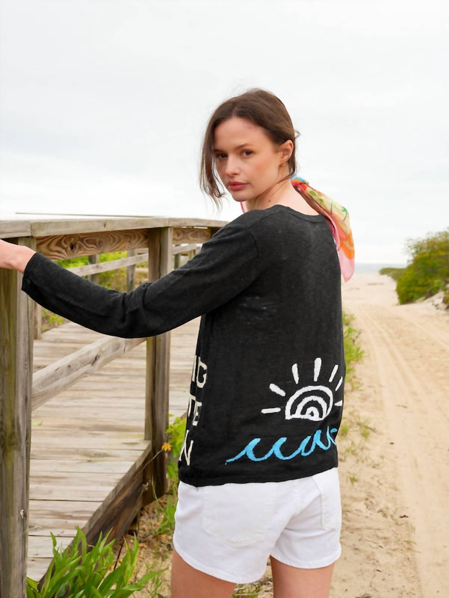 STITCHDROP Chasing The Sun Sweater in black - women's sweater - alternate view