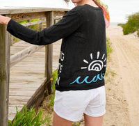 STITCHDROP Chasing The Sun Sweater in black - women's sweater - detail view