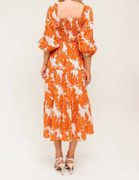 Flying Tomato - printed woven midi dress