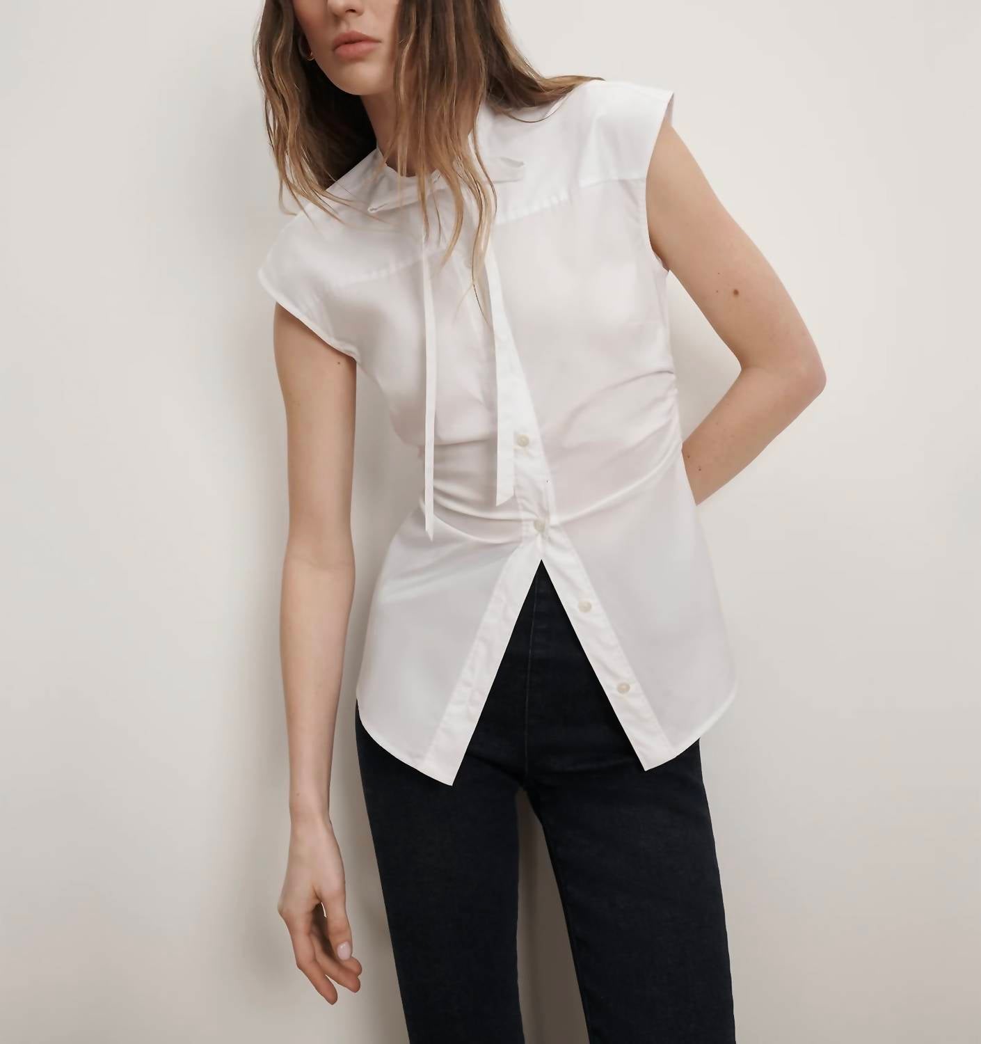 Veronica Beard - Joon Tie-neck Button-down Blouse