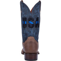 DAN POST. Men's Thin Line Western Boots in navy brown - men's boots - alternate view