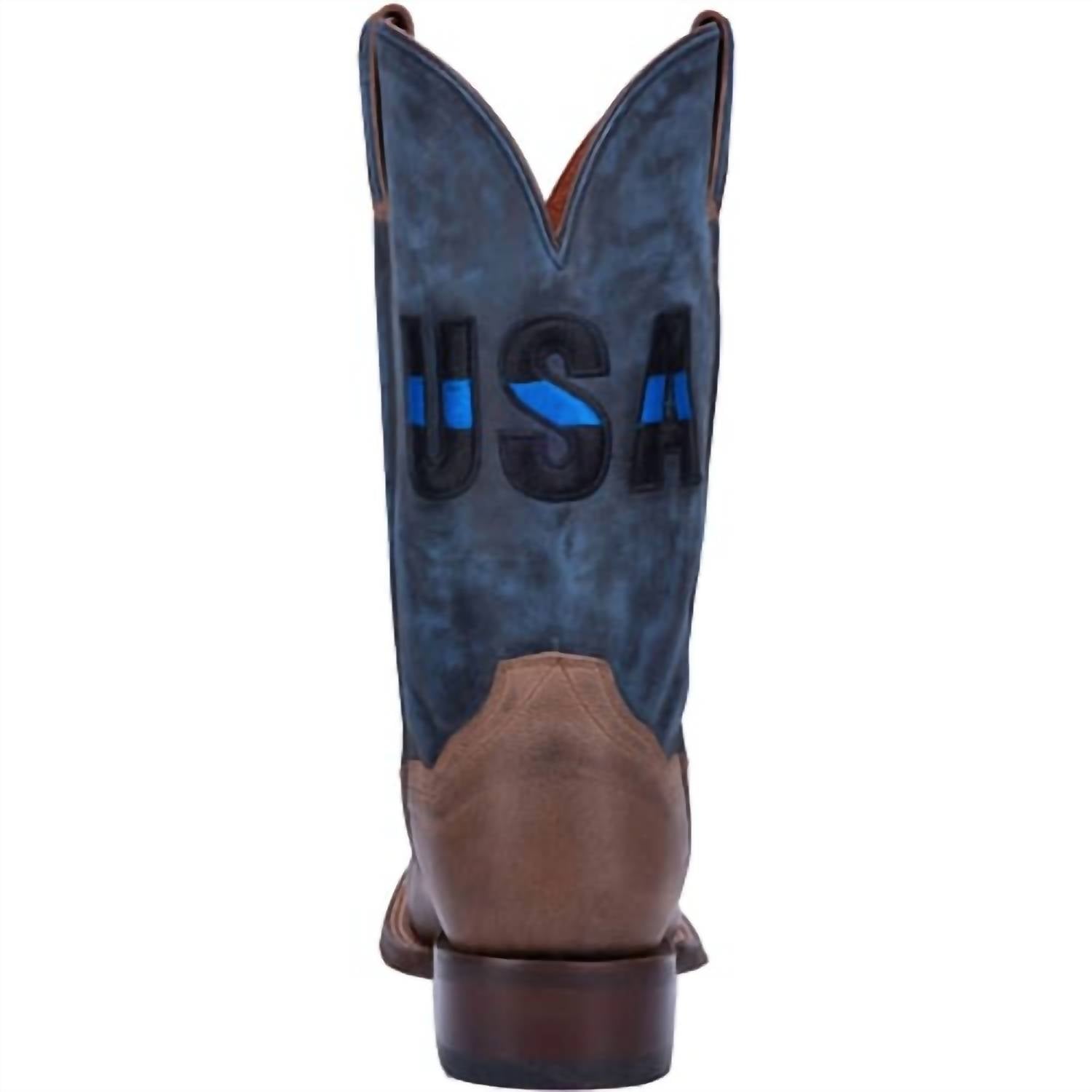 DAN POST. Men's Thin Line Western Boots in navy brown - men's boots - alternate view