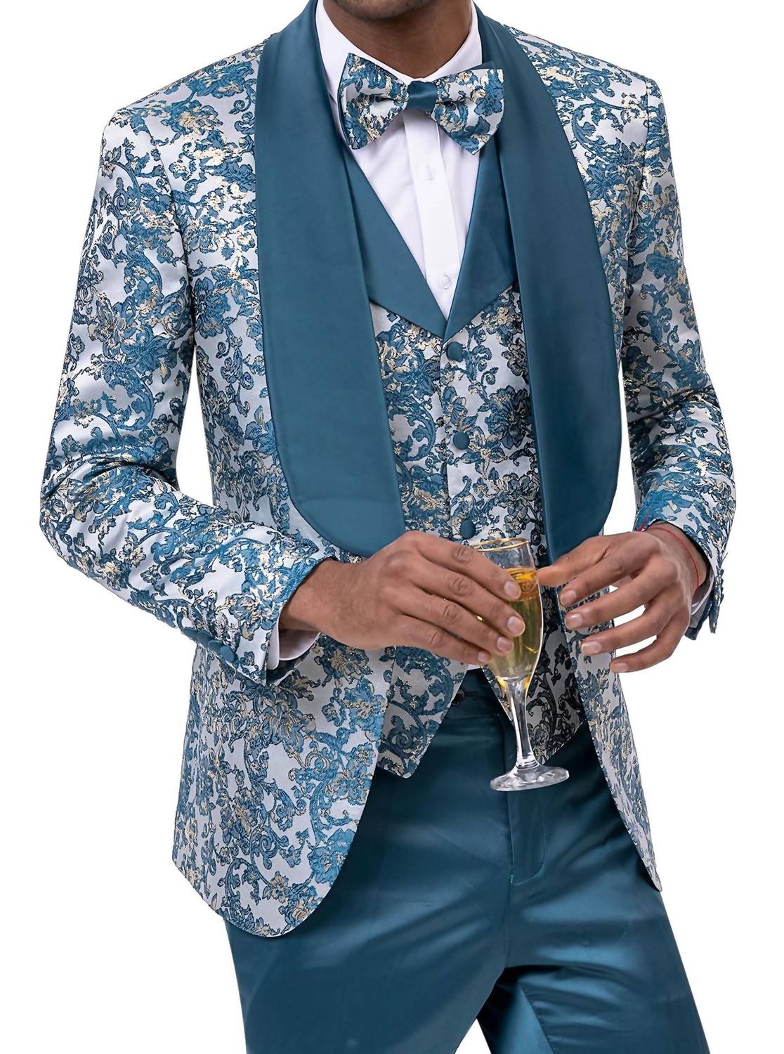Kent & Park Men's Fashion Suit in teal - men's jacket