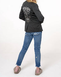 Hipchik - Crown Skull Pinstripe Blazer