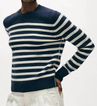 White + Warren - Cashmere Striped Crewneck Sweater