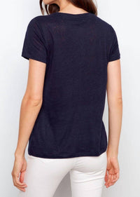 Charlie B - Linen Blend V Neck Tee