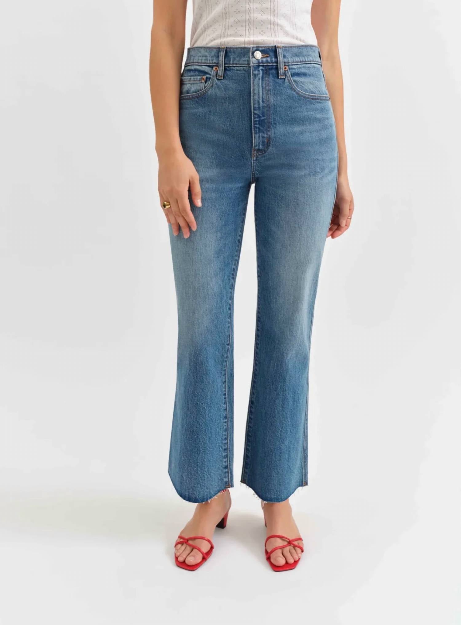 Daze - Soho Rawcut High Rise Ankle Flare Jeans