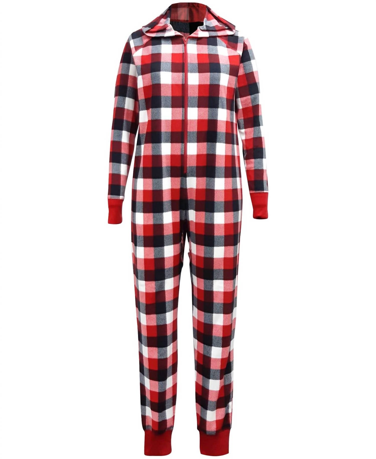 Family Pjs - Women's Matching Buffalo Check Onesie