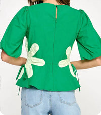 Strut & Bolt - Flower Color Block Poplin Top