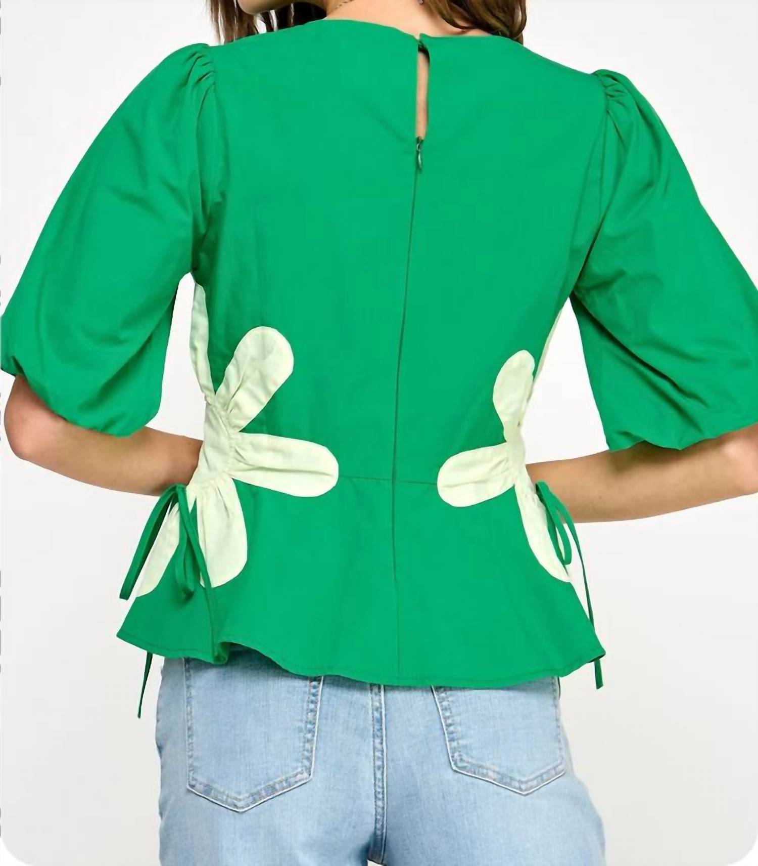Strut & Bolt - Flower Color Block Poplin Top