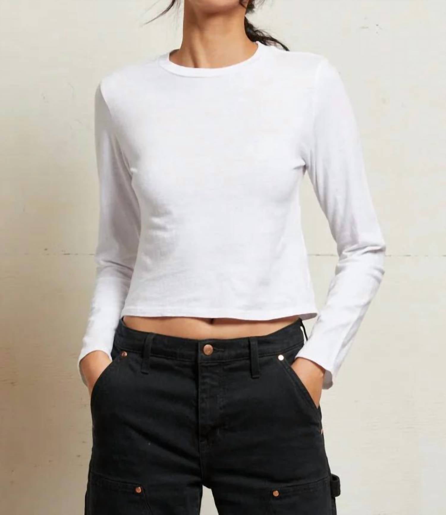Perfectwhitetee - Jamie Long Sleeve Crew Neck Tee