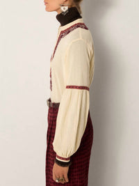 Maison Hotel Bruna Blouse in bordeuax - women's blouse - alternate view