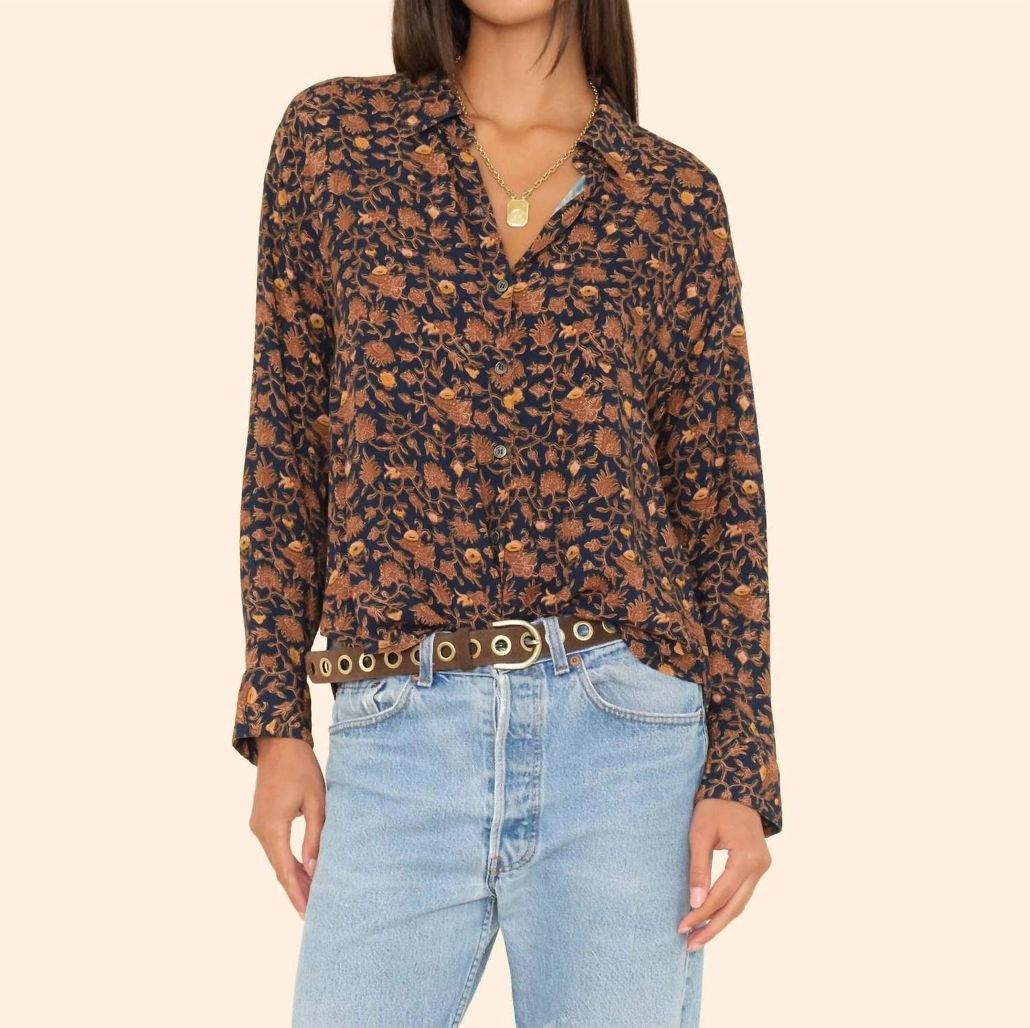 XIRENA Jace Button-front Shirt in golden rod - women's long sleeve top