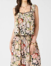 Dex Clothing Pintuck Detail Button Up Tank Top in vintage rose - women's tank top