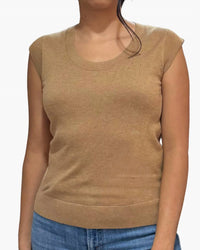 Minnie Rose - Supima Scoop Neck Cap Sleeve Top
