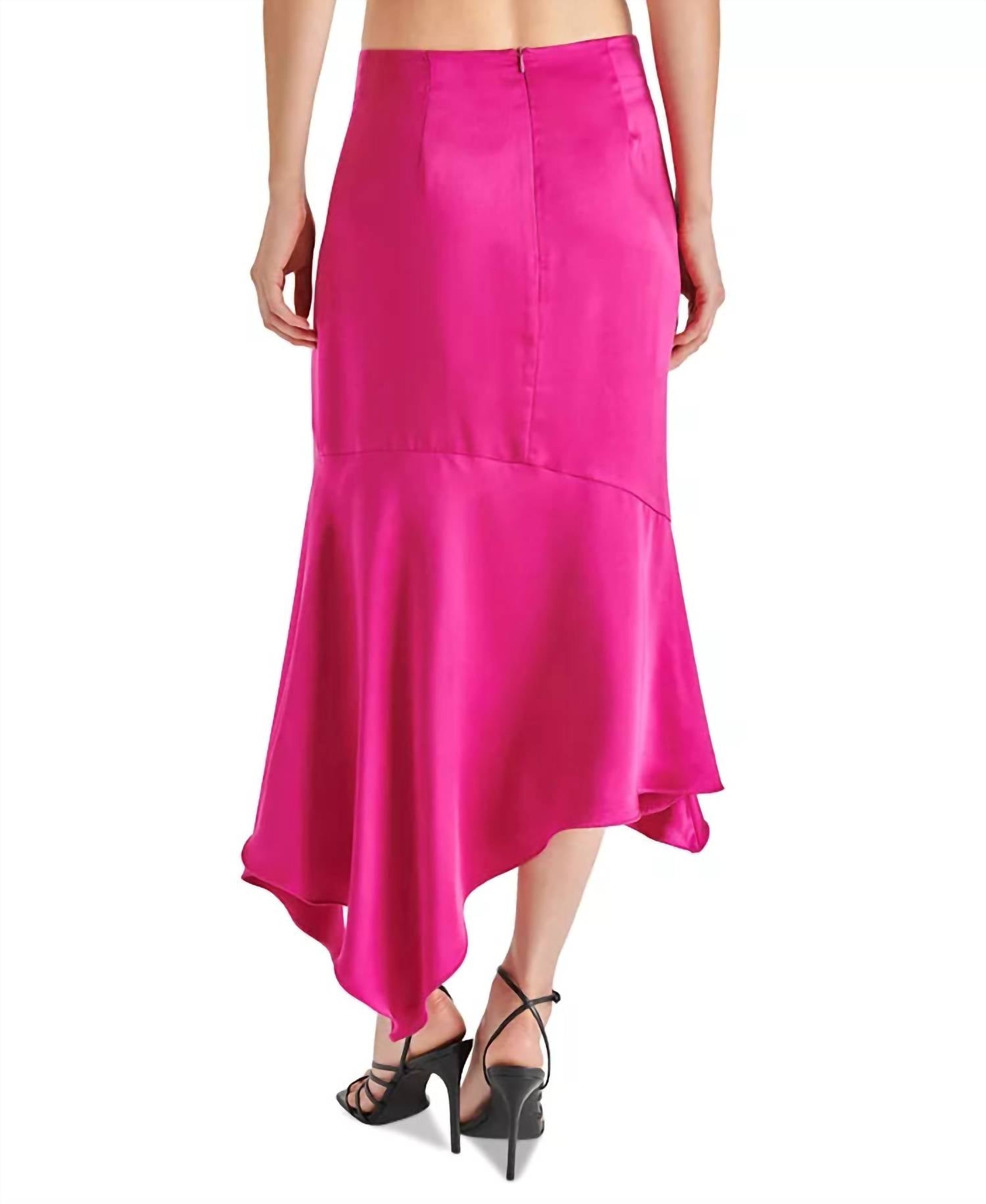 STEVE MADDEN Lucille Midi Skirt in fuschia 1 - women's skirt - detail view