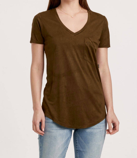 Another Love - Phoenix Suede V-Neck Pocket Tee