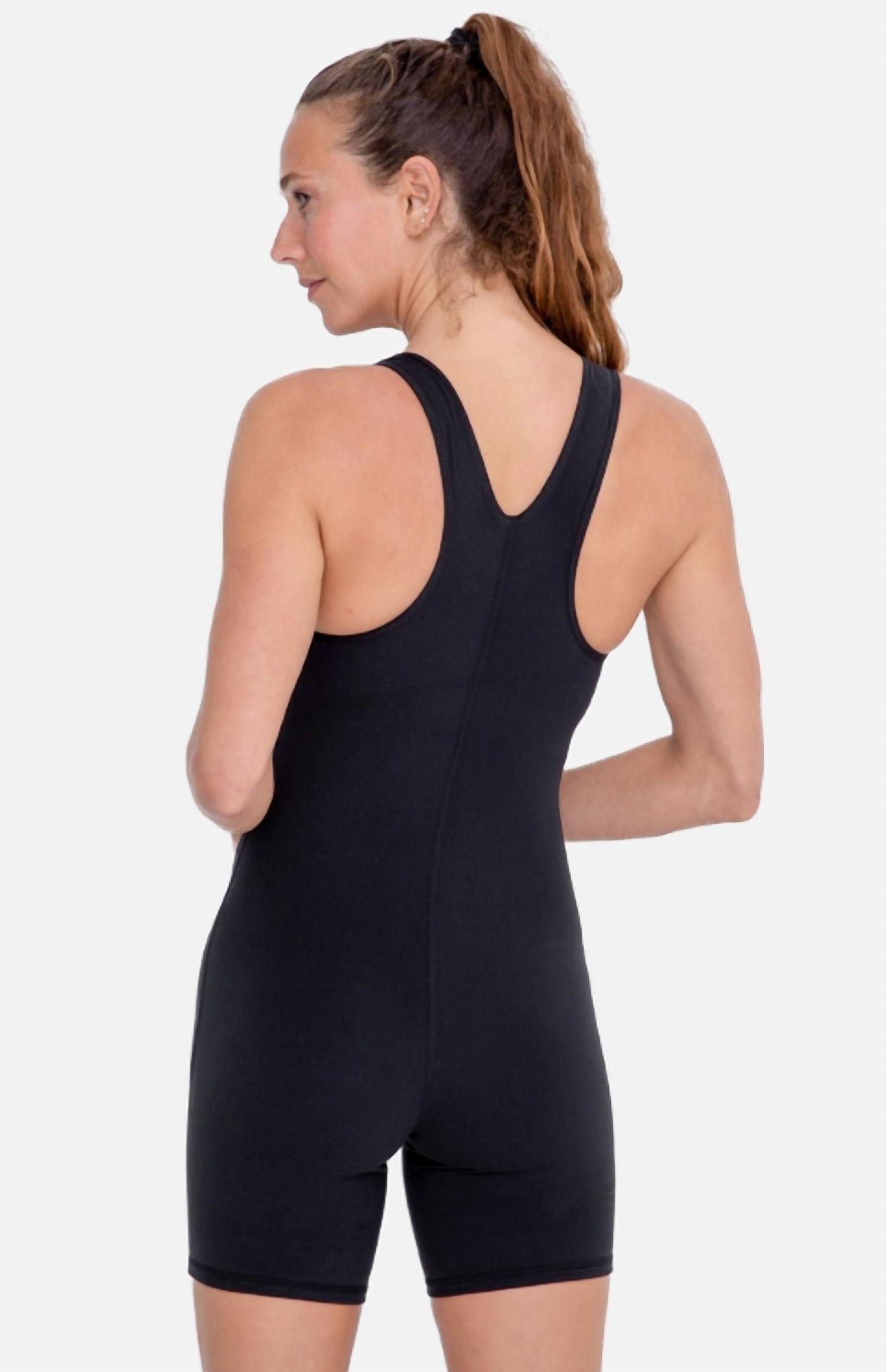 Green-Racerback V Neck Shortsie