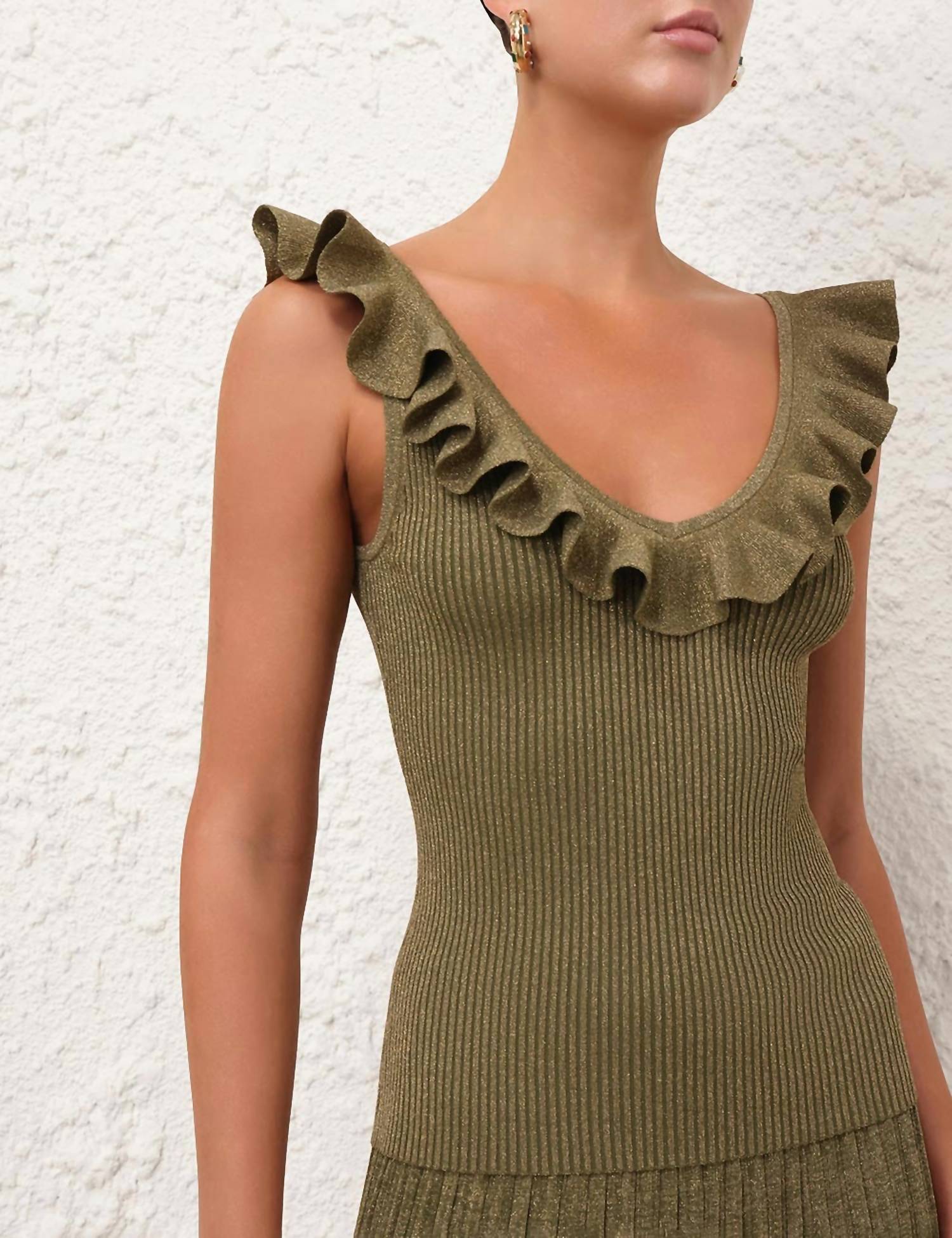 Zimmermann - Wylie Frill V-neck Top
