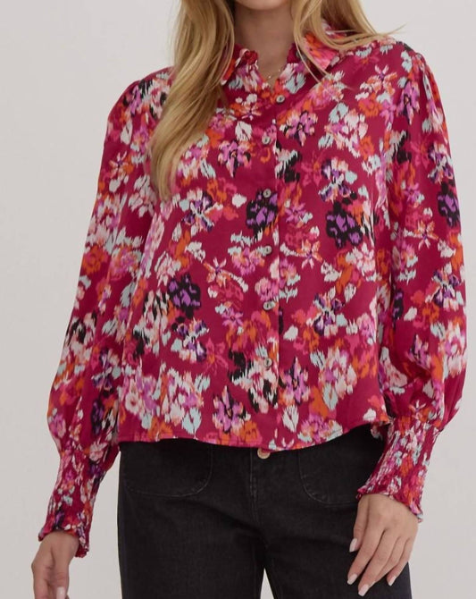 Entro - Ruby Long Sleeve Floral Top