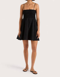 FAITHFULL THE BRAND Jean Mini Dress in black - women's dress