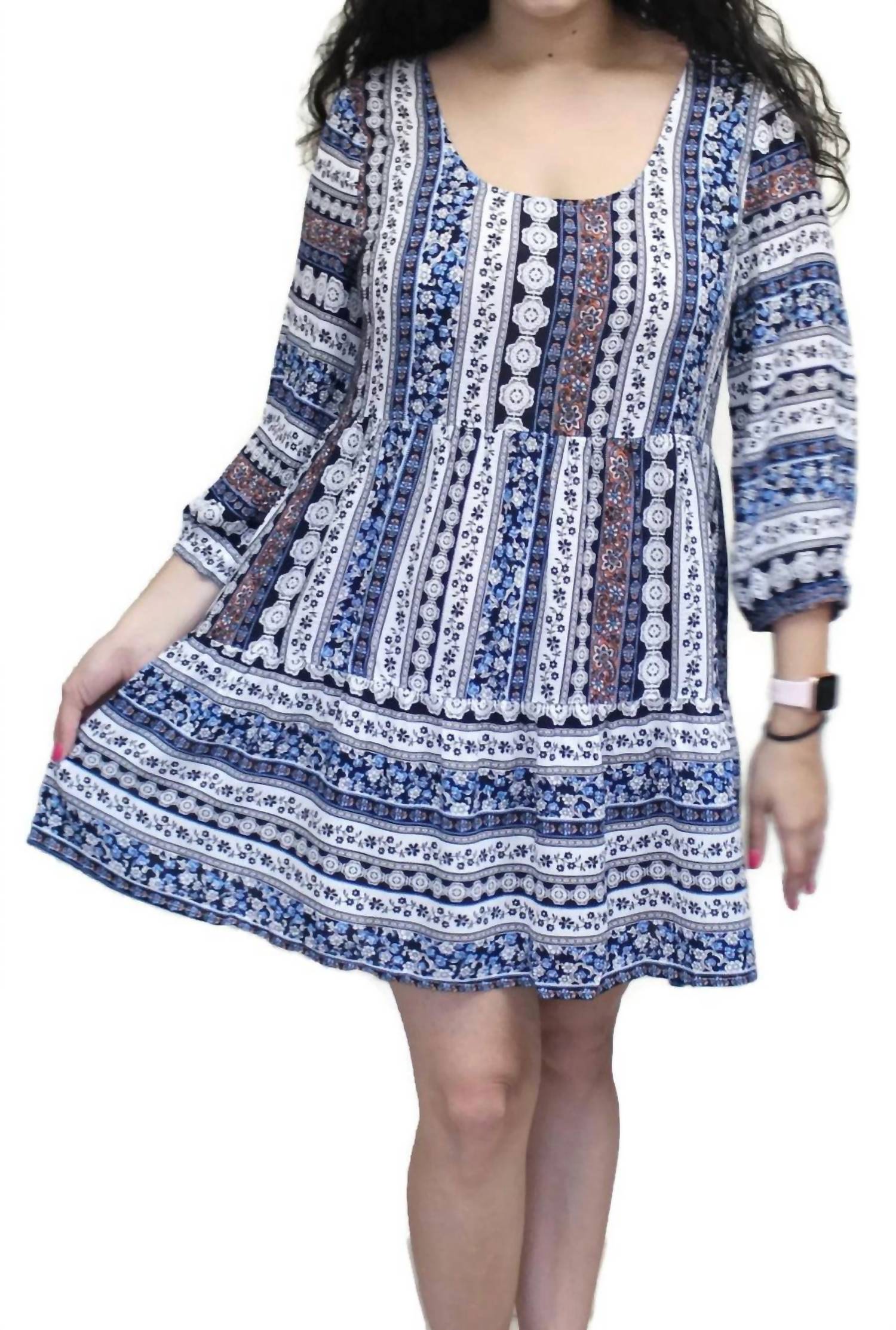 Umgee - Cross Back Peasant Short Dress