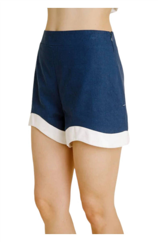 Aureum - Linen Wave Hem Shorts