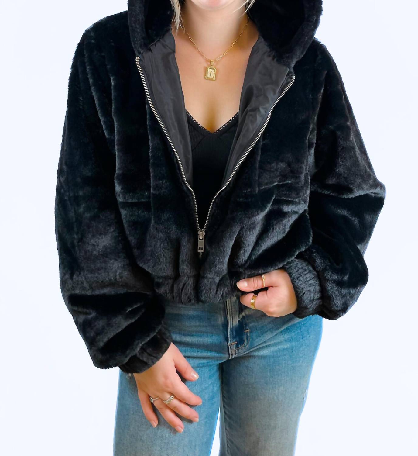 Kld. Signature - Cozy Hooded Zip Up Jacket