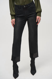 Joseph Ribkoff - Cropped Jeans With Frayed Hem
