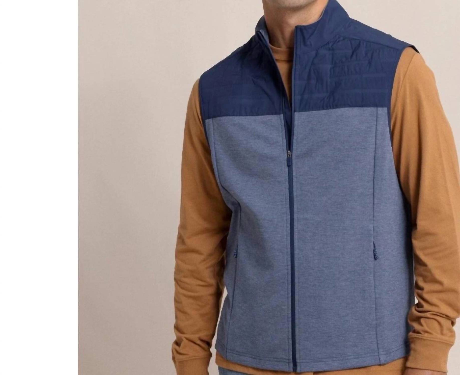 SOUTHERN TIDE Coligny Quilted Vest in dress blue - men's jacket