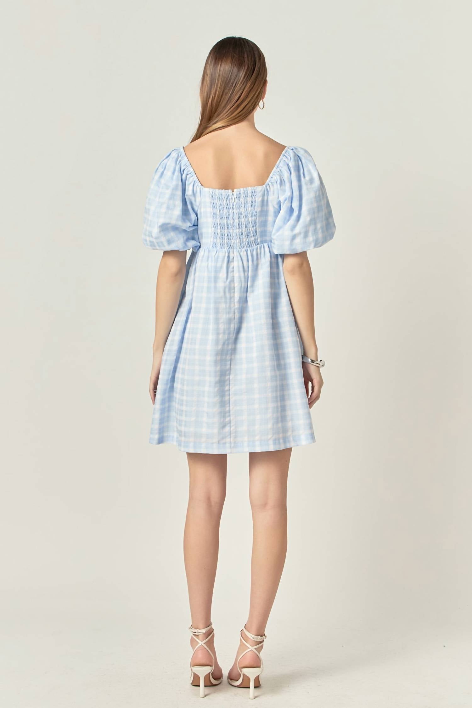 English Factory - Gingham Crush Mini Dress