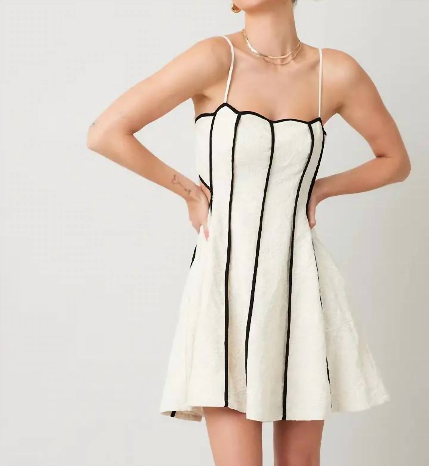 Illa Illa Embroidery Curve Mini Dress in natural - women's dress