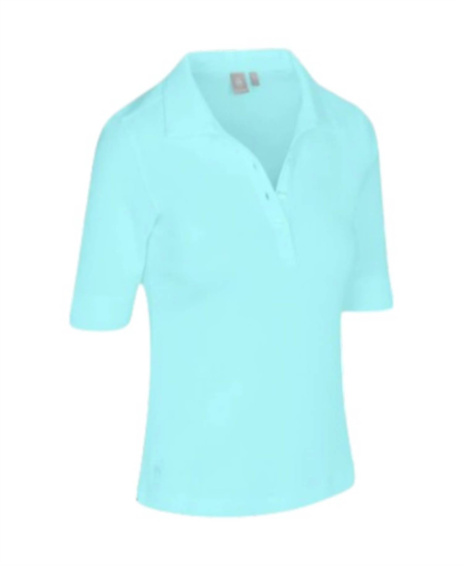 NUSPORT Women's Del Mar Polo in aqua spray - women's t-shirt