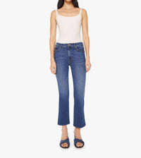 Mother Mid Rise Smokin Double Flood Jeans in start your engines 3 - women's jeans