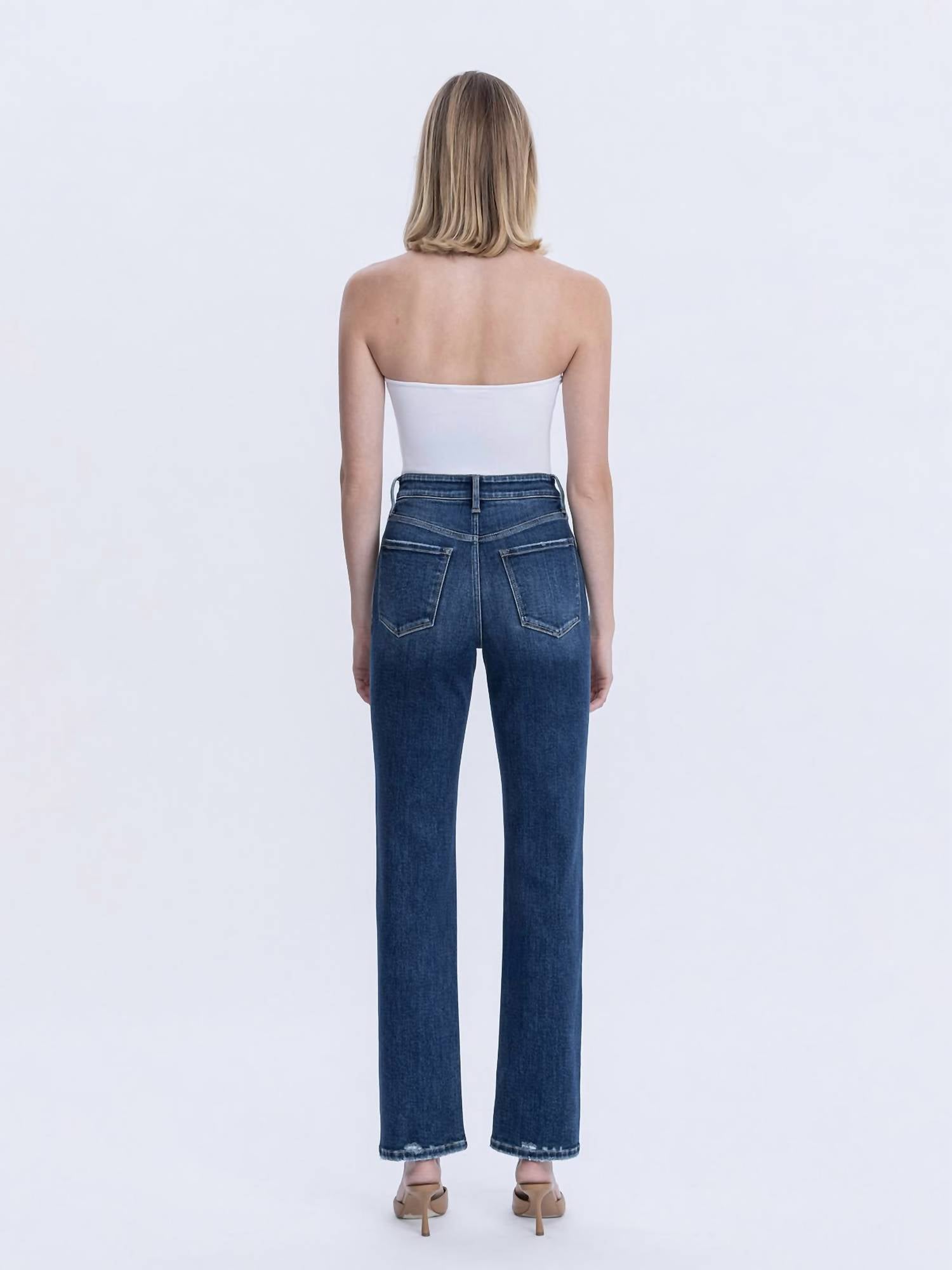 VERVET BY FLYING MONKEY victoria jeans in denim - women's pants - detail view