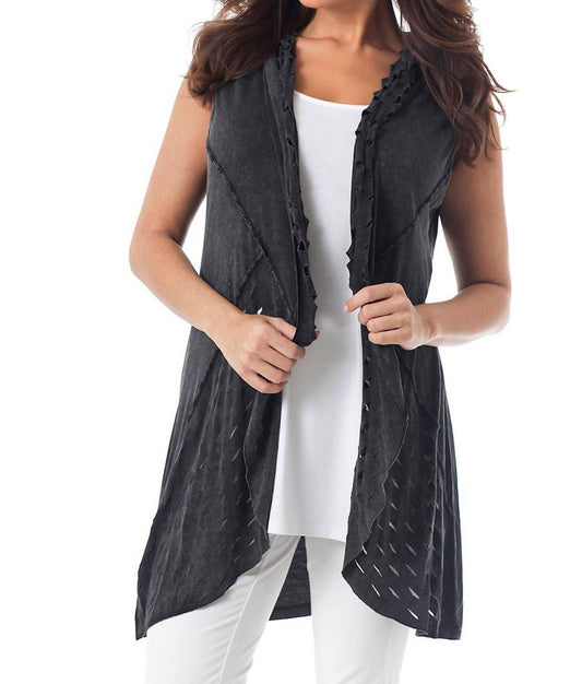 STONE WASH LASER CUT VEST