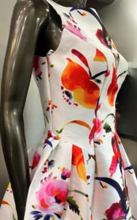 Dave & Johnny - Floral Print and Open Back Mini Dress
